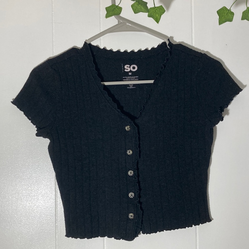 Black Ribbed Shirt
